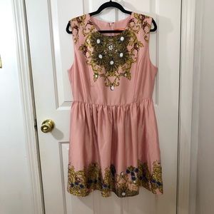 Joe Fresh Pink w/ Barroco Design Dress Size 12
